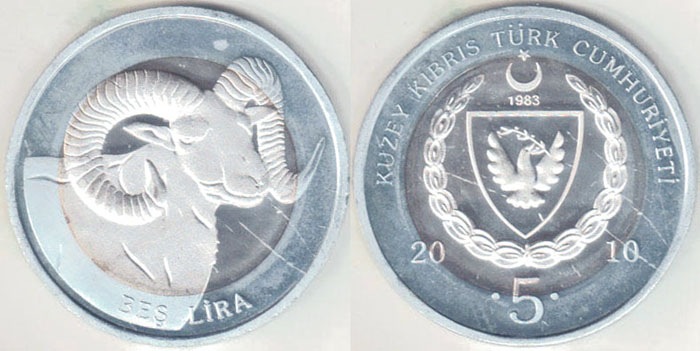 2010 Northern Cyprus 5 Lira (Unc) A001901